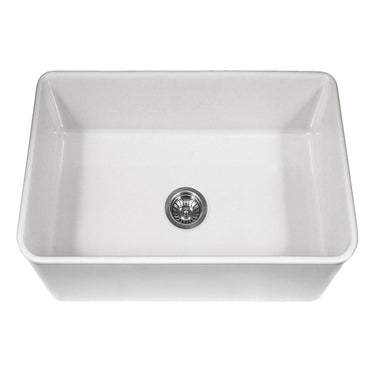 Houzer WH Platus Series 30-Inch Apron-Front Fireclay Single Bowl Kitchen Sink, White Kitchen Sink - Apron Front Houzer